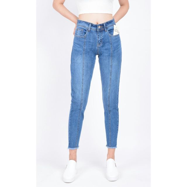 Quần jean boy gân giữa lai tua rua 9 tấc - 0116GanAbb