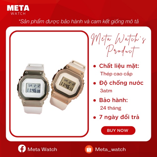 Đồng Hồ Nam Nữ 5600 Chống Nước, Viền Thép Không Gỉ 45mm 3 Màu A01 - Meta Watch