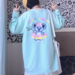 Áo nỉ tay dài gấu