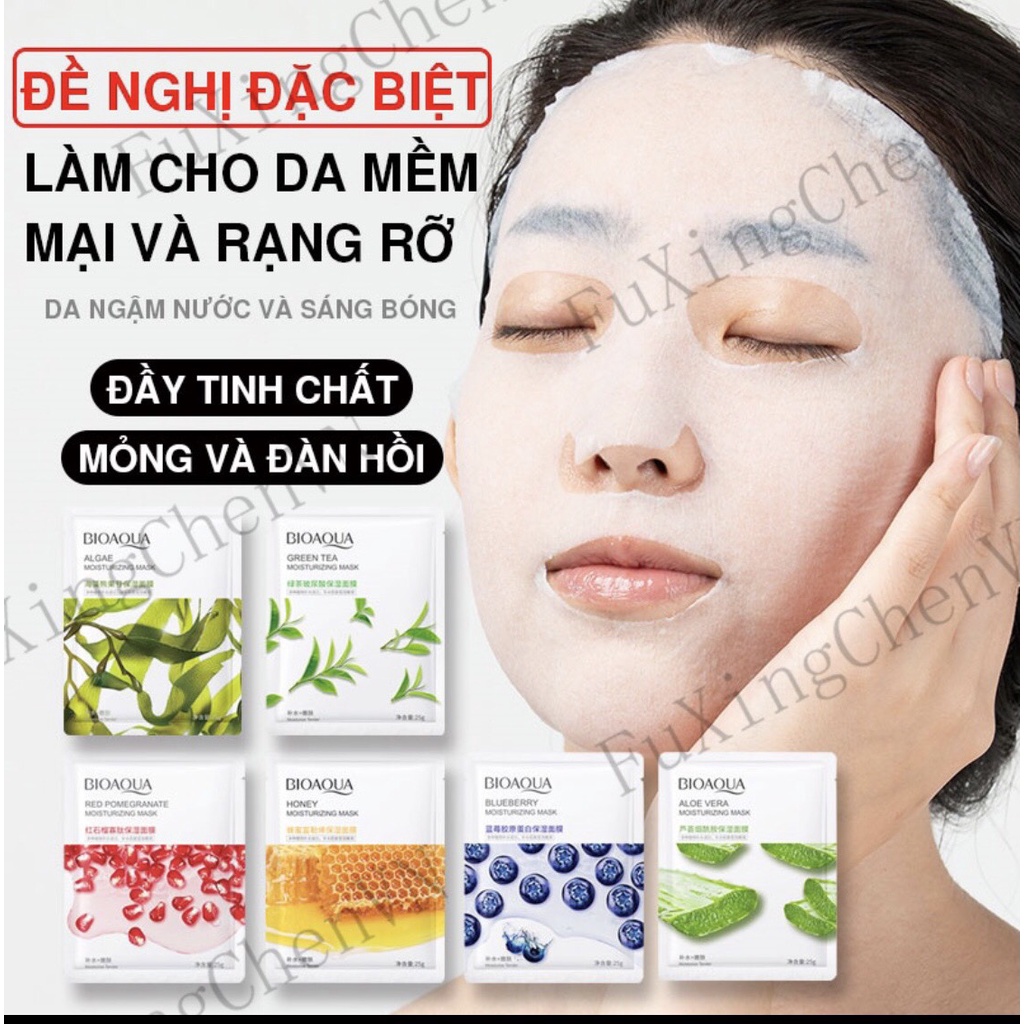 Mặt nạ giấy trái cây dưỡng trắng cấp ẩm giảm mụn mask nội địa cao cấp Bioaqua 8 vị thiên nhiên TING STORE