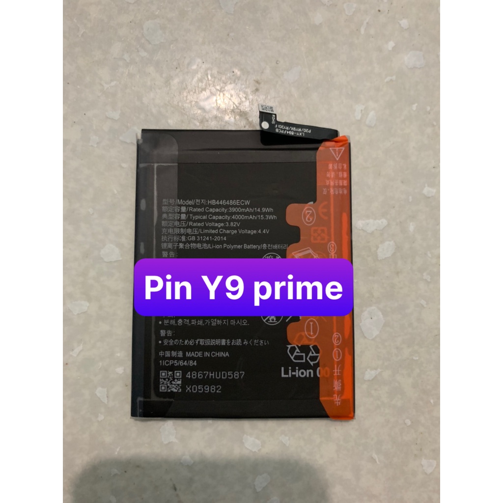 Pin Huawei, Y9 Prime 2019, P smart Z, Honor 9x, Honor 9x Pro, Nova 5i, Enjoy 10 Plus HB446486ECW  - 3900, 4000mAh