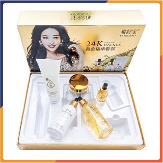 Bộ mỹ phẩm dưỡng da chăm sóc da mặt chính hãng 24k Gold 5 món làm sạch da, dưỡng ẩm, dưỡng trắng, chống lão hóa SPU116