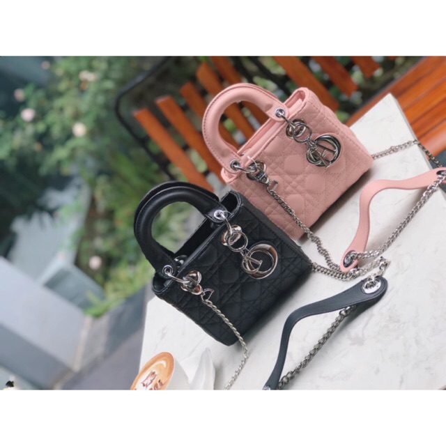 Dior 3 ô móc bạc đen hồng ảnh tự chụp
