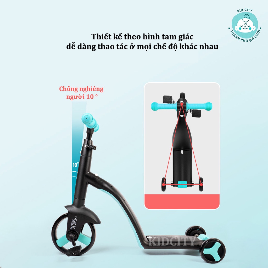 [Hàng Auth - Chọn màu] Xe Trượt Scooter Nadle 3 trong 1 cao cấp cho bé từ 1 đến 6 tuổi