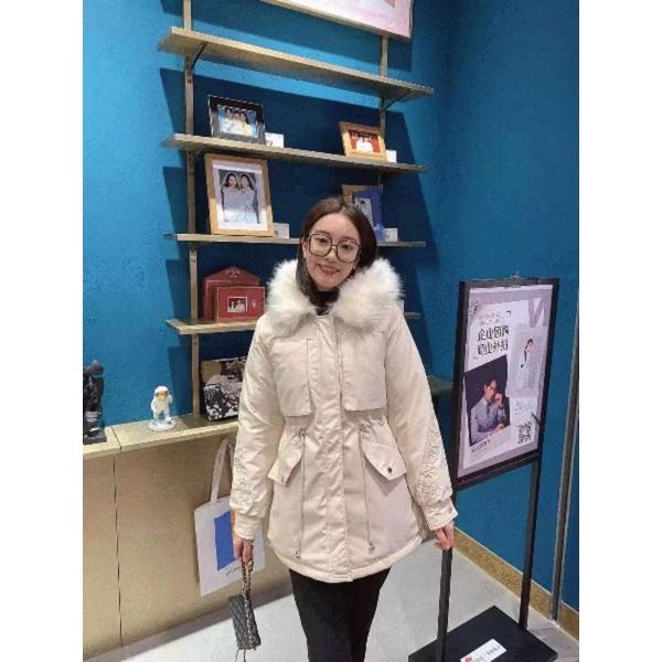 Áo phao 5 màu lông chồn - Áo khoác nữ chất phao trần lông tháo rời | BigBuy360 - bigbuy360.vn