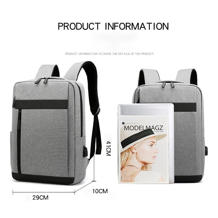 Balo Nam Lớn Đơn Giản Mới Đa Chức Năng Tích Hợp Usb Doanh Nhân, Học Sinh , Sinh Viên, Công Sở DUMBUM BL008