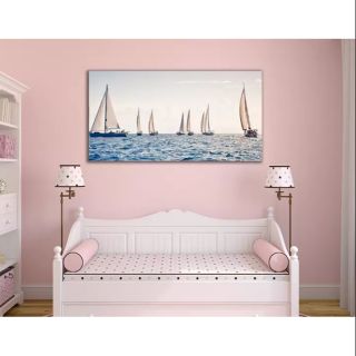 Tranh in canvas thuyền và biển 60x90 hoặc 50x100