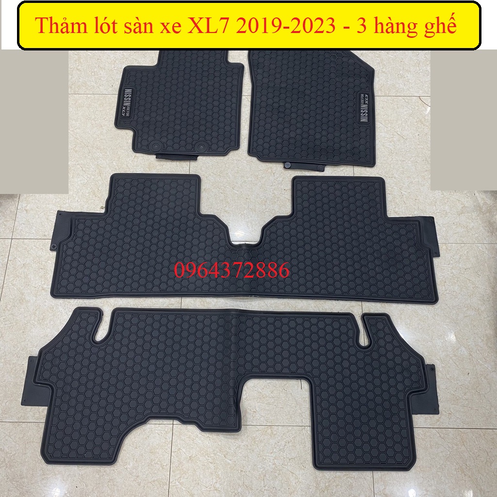 Thảm lót sàn cao su xe Suzuki XL7 2019-2023, 3 hàng ghế cao su đúc không mùi