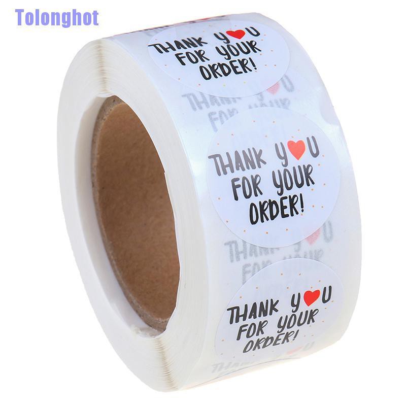 Set 500 Miếng Dán Tròn In Chữ Thank You For Your
