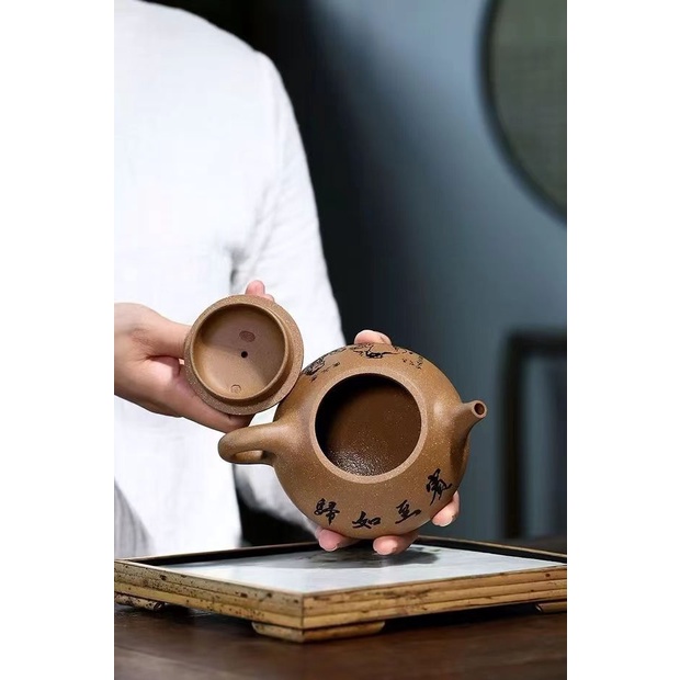 Ấm Tử Sa Nghi Hưng Thạch Biều Sư Đồ 280 ml (Thanh Khôi Đoạn Nê)