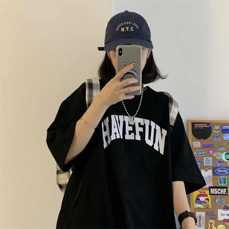 Áo thun tay lỡ form rộng HAVEFUN NEKOSG, áo phông form rộng Unisex ATL284