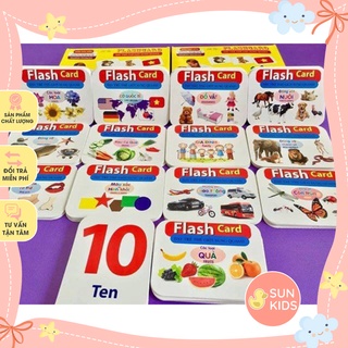 Thẻ học thông minh 15 chủ đề song ngữ anh việt loại to đẹp