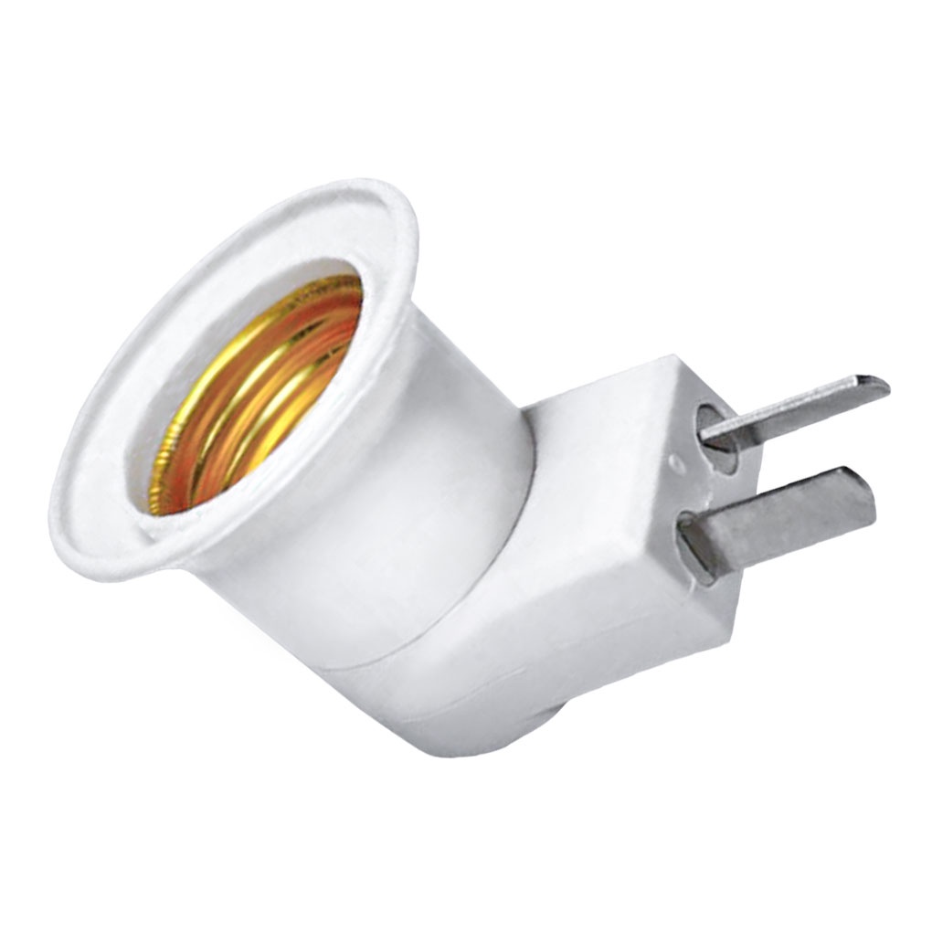 [house]Bulb Base E27 LED Threaded Bulb Adapter Plastic Replacement Lamp Holder with Switch US Plug