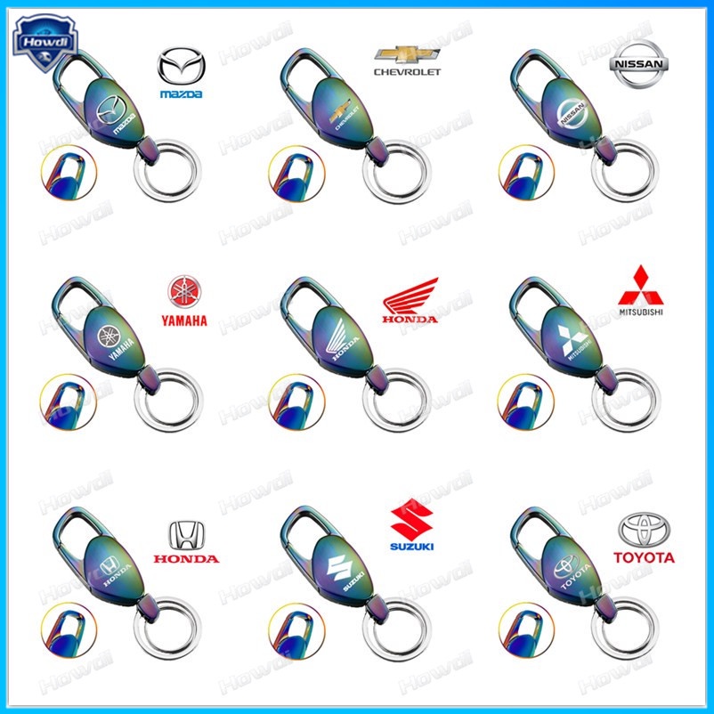 【Nhiều Màu】móc Khóa Bằng Thép Không Gỉ Cao Cấp Có logo Cho Xe Hơi Xe Máy