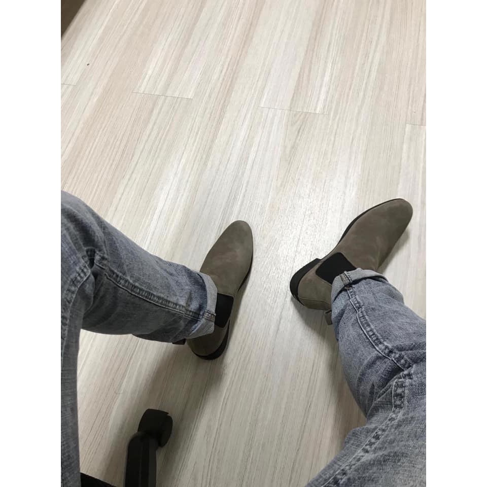 [ Da Thật 100% ] Chelsea Boot Lộn Da Bò Thật 100% Tặng Lót Cao 5cm