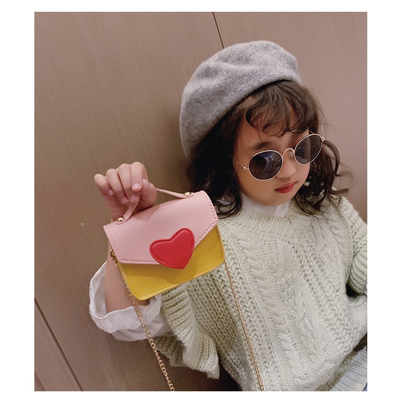 Túi xách thời trang trẻ em hình trái tim kiểu Hàn Quốc