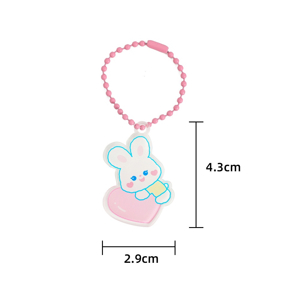 Mặt dây chuyền acrylic dễ thương Cô gái Hàn Quốc Gấu thỏ dễ thương Móc khóa tai nghe Bộ túi trang trí