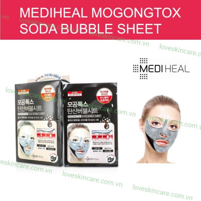 Mặt Nạ Sủi Bọt Thải Độc, Se Khít Lỗ Chân Lông Mediheal Mogongtox Soda Bubble Sheet [HCM]