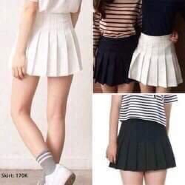 🌙 Suteki Openning: Chân váy ngắn thủy thủ Tennis xếp li Kaki lưng cao có quần trong Ulzzang màu trơn | BigBuy360 - bigbuy360.vn