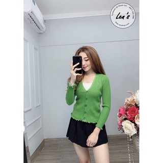 Áo khoác len viền bèo