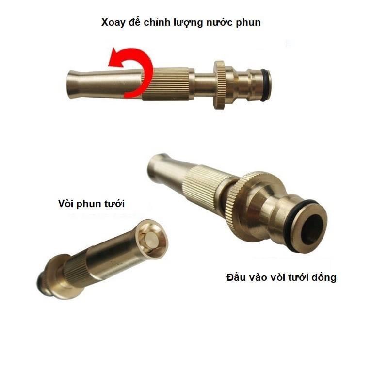 Đầu vòi xịt tăng áp, áp lực cao mini bằng đồng, nhỏ nhưng có võ, đa năng: vệ sinh, rửa xe, tưới cây   sỉ