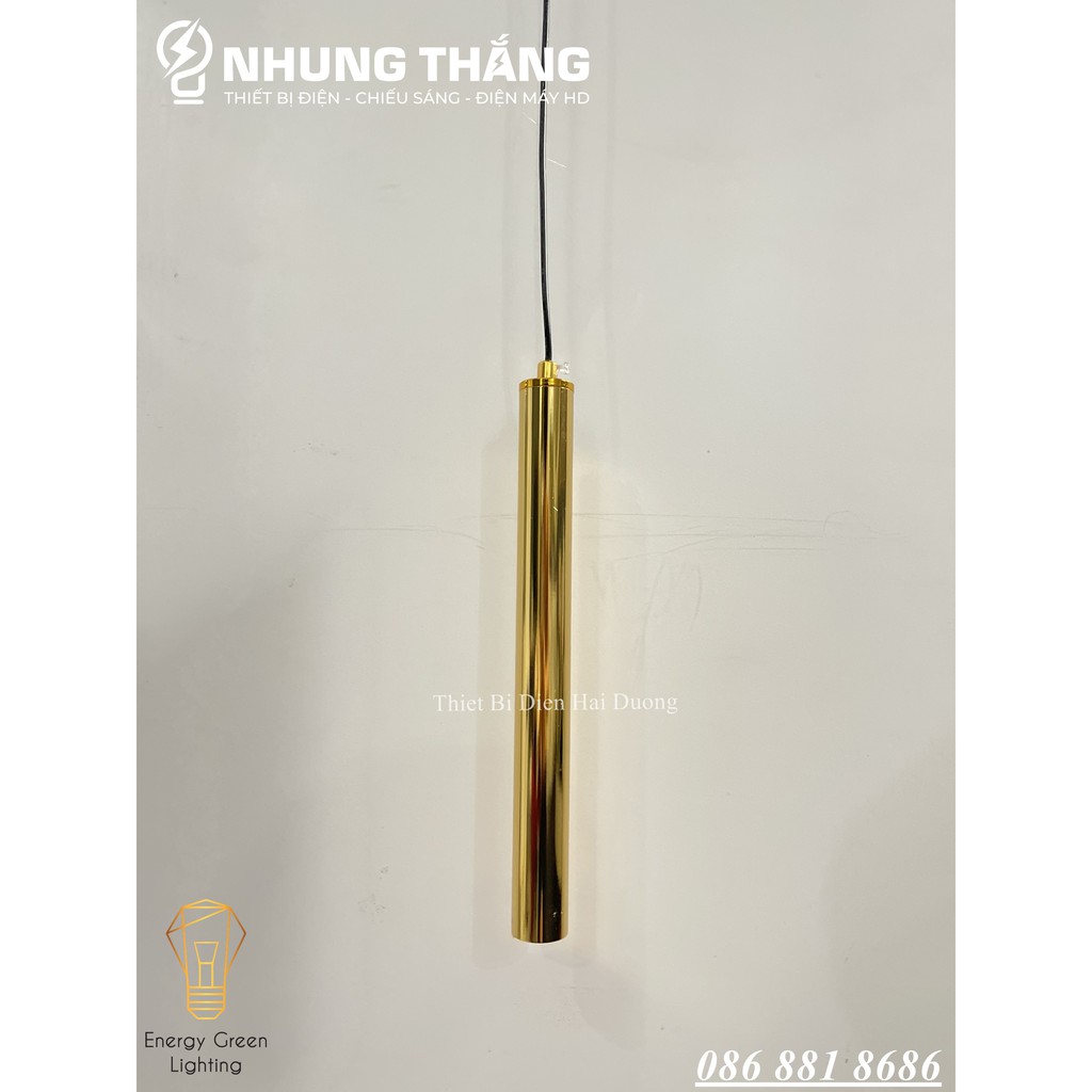 Combo 3 Đèn Thả Trần Trang Trí Rọi Ống Bơ Thân Vàng 5w - 2 Kích Thước 60cm , 30cm - Thân Nhôm Tản Nhiệt - Ánh Sáng Vàng