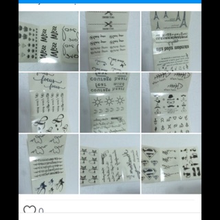 Bộ 3 miếng hình xăm dán trắng đen