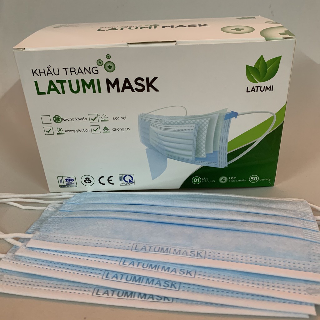 Khẩu Trang ⚜️LATUMI⚜️ Khẩu Trang Y Tế 50 Chiếc Khẩu Trang Dày Dặn Kháng Khuẩn 99% | BigBuy360 - bigbuy360.vn