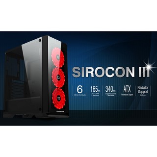 Vỏ case xigmatek sirocon iii, 2 kính cường lực, tặng kèm 3 fan led