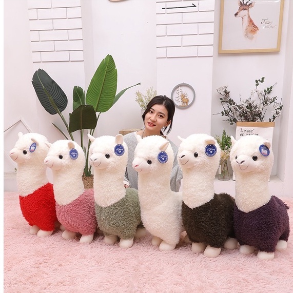 Lạc đà Alpaca nhồi bông dễ thương cỏ - Đồ chơi sang trọng cừu búp bê - Quà tặng 8/3, quà tặng sinh nhật