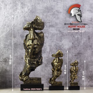 Tượng decor trang trí không nói - im lặng là vàng
