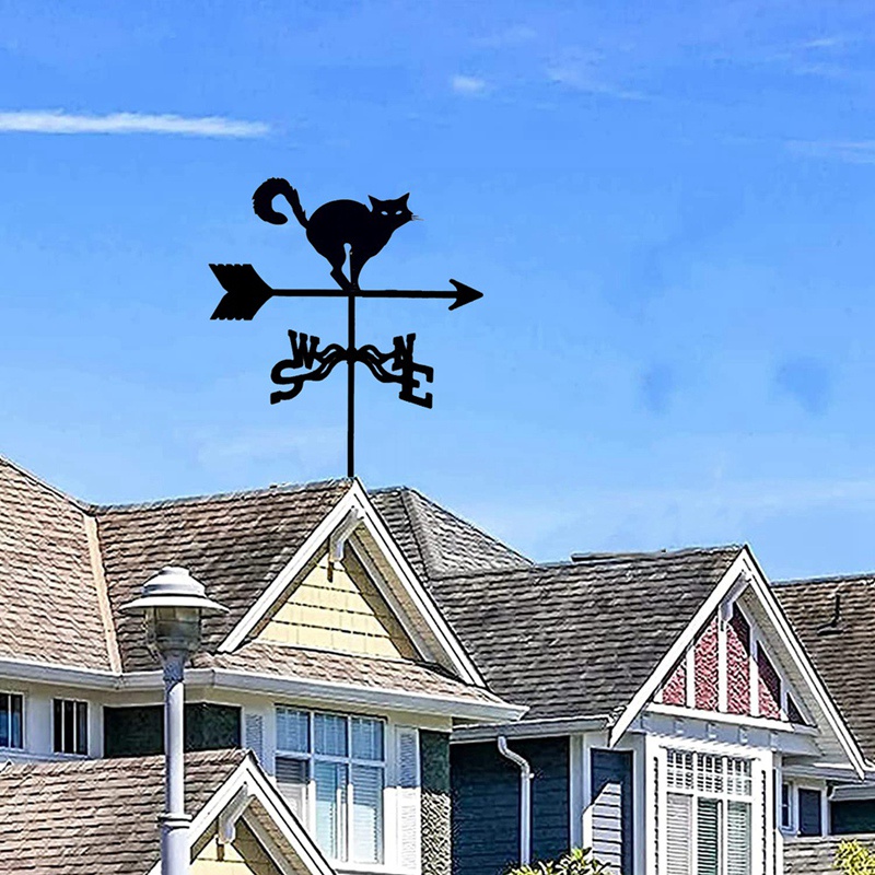 Outdoor Silhouette Wind Direction Cat Decor Wind Measurement Tool