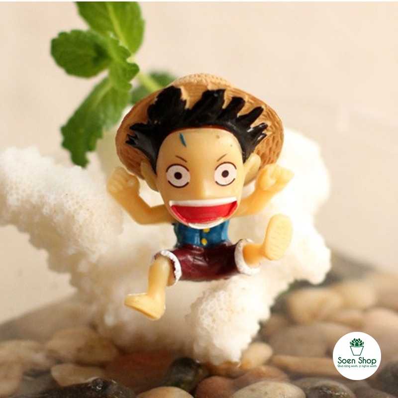 |FREESHIP| Phụ kiện LUFFY one piece - Phụ kiện trang trí cây xanh để bàn làm việc, mô hình trang trí cho bể cá, tiểu cản