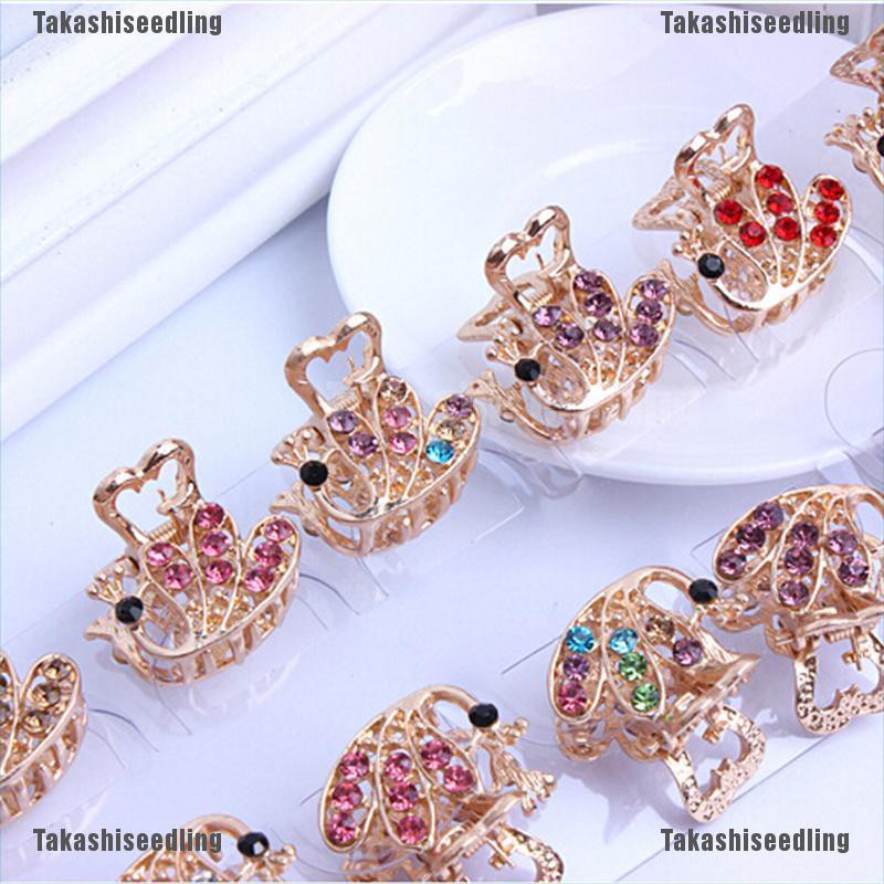 Kẹp Tóc Càng Cua Đính Đá Hình Hoa Nhỏ Dễ Thương