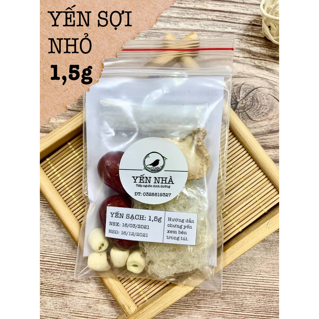 Yến sào cho bé tổ yến sạch lông kèm bộ nguyên liệu hạt sen và hướng dẫn chưng yến