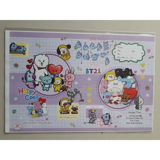 Bọc vở BTS, BT21 nhiều mẫu (1 set 10 tờ)