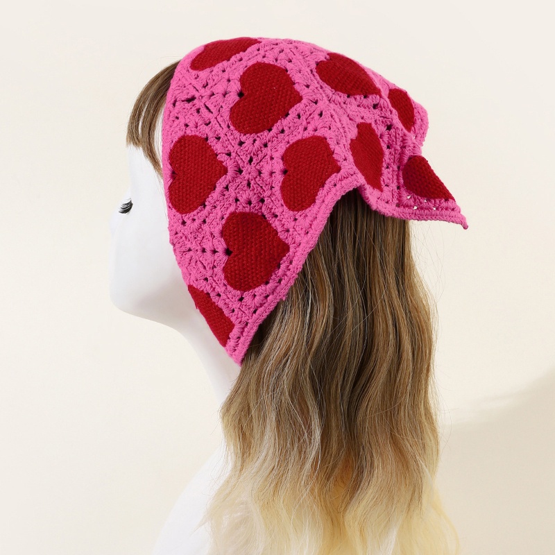 Khăn Turban Quấn Đầu Co Giãn Họa Tiết Trái Tim