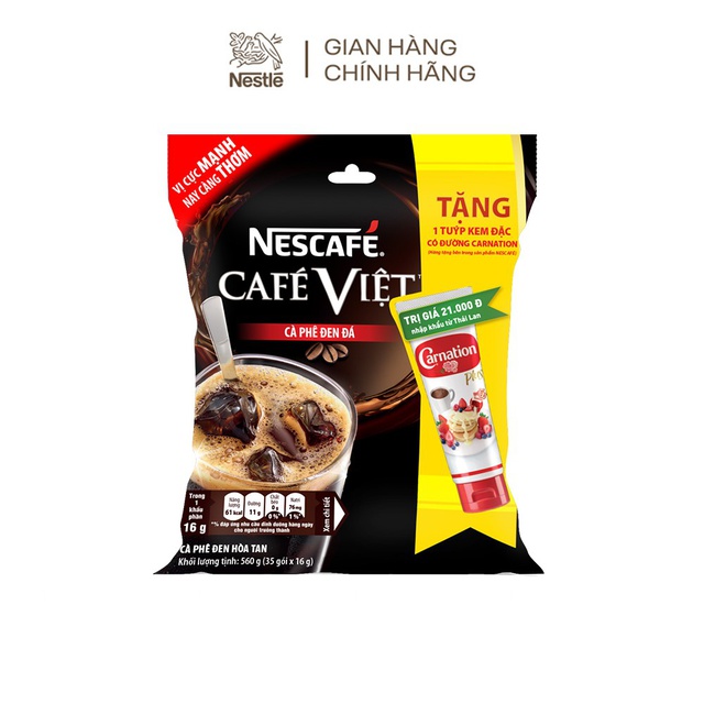 Cà phê hòa tan NESCAFÉ Café Việt Cà phê đen đá (Túi 35 gói x 16g)