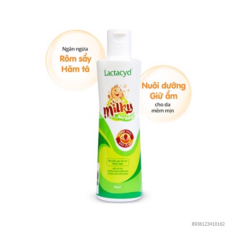 [CHÍNH HÃNG] Sữa tắm lactacyd milky - Sữa tắm gội 2 trong 1 giúp da tóc bé luôn mềm mại và khỏe mạnh