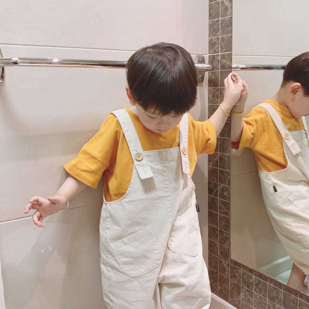Hàng Mới Về Quần Yếm Ngắn Chất Liệu Cotton Mềm Mại Phong Cách Hàn Quốc Cho Bé