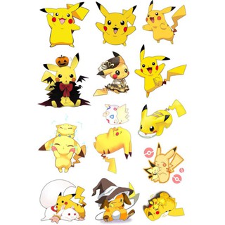 bộ 10-50 hình sticker pikachu decal(random hình)