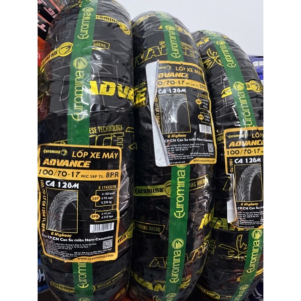 Vỏ  sau Ex135 100/70-17 không ruột IRC, Maxxis, Euro