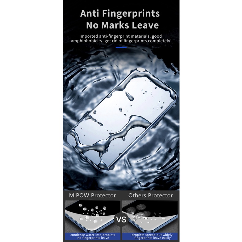 Kính Cường Lực / Chống Vân Tay / Chống Nhìn Trộm Mipow Kingbull Premium HD Cho iPhone 14 / 13 Pro Max / 13 Pro / 13