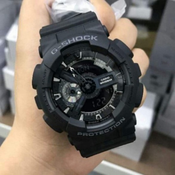 (Thẻ bảo hành 12 tháng) [HOT 2021]Đồng hồ thể thao nam G-Shock - GA110 55mm điện tử chống nước đa năng (Màu đen) - Gsock