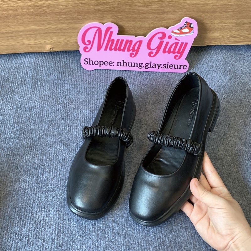 Giày búp bê nữ quai ngang nhún,lolita nữ Vitage phong cách Hàn Quốc