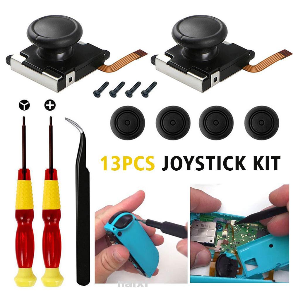 13pcs Joystick Kit Professional Repair Analog Game Replacement Part Alloy Steel 3D Tri Wing Cross Screwdriver For Switch