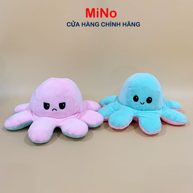 Bạch Tuộc Cảm Xúc 2 Mặt Size 25cm Xanh Blue - Hồng Mềm Mịn MINO STORE