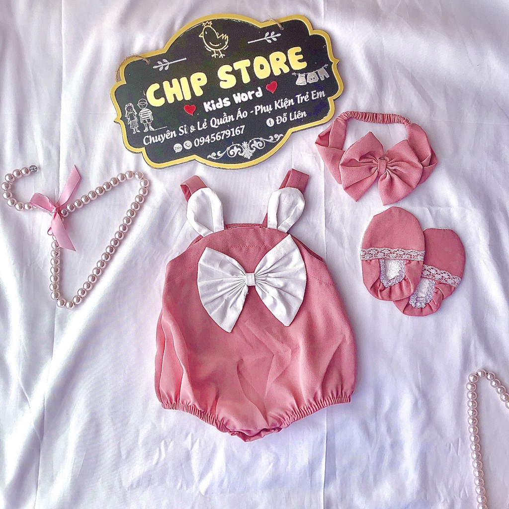 Body tai thỏ cho bé gái sơ sinh 1 tuổi đáng yêu CHIP STORE