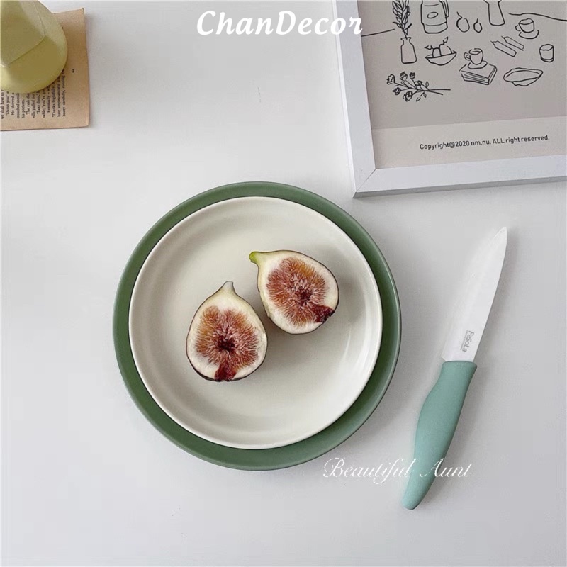 Set bát đĩa gốm sứ màu xanh bơ Korea 🥑 𝑪𝑯𝑨𝑵 𝑫𝑬𝑪𝑶𝑹 🍽️