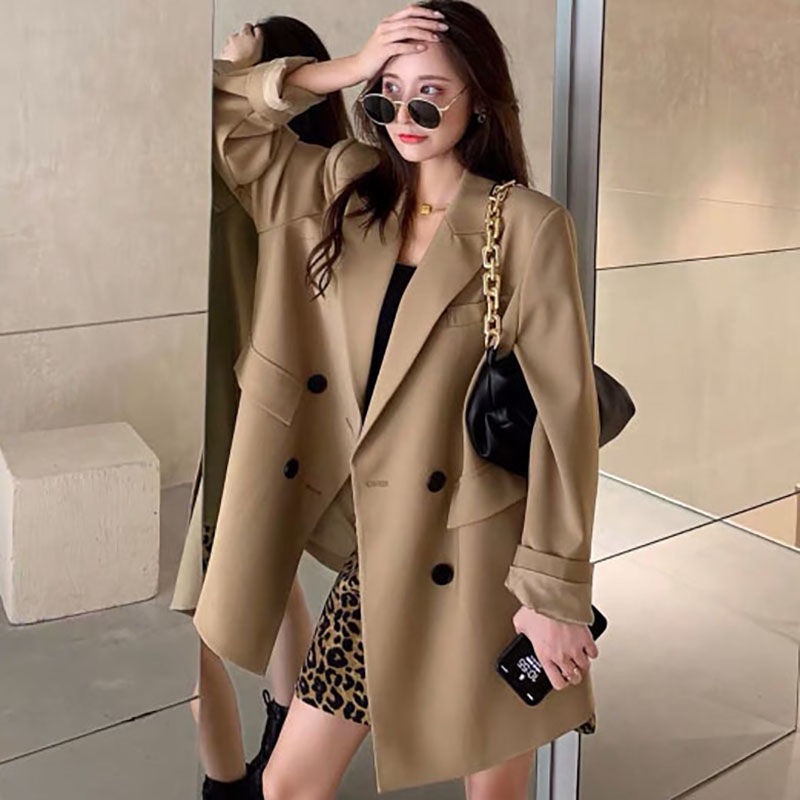 【high quality】Áo Khoác Kaki Dáng Rộng Phong Cách Hàn Quốc Thời Trang Xuân Thu 2022 Mới Cho Nữ